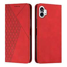 Funda de Cuero Cartera con Soporte Carcasa H02X para Nothing Phone 1 Rojo