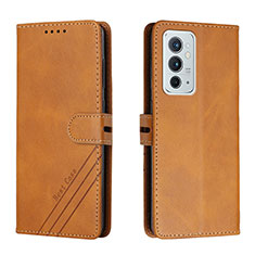 Funda de Cuero Cartera con Soporte Carcasa H02X para OnePlus 9RT 5G Marron Claro