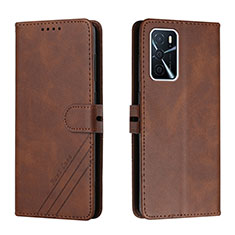 Funda de Cuero Cartera con Soporte Carcasa H02X para Oppo A53s 5G Marron