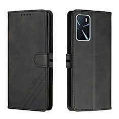 Funda de Cuero Cartera con Soporte Carcasa H02X para Oppo A53s 5G Negro