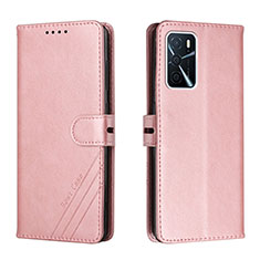 Funda de Cuero Cartera con Soporte Carcasa H02X para Oppo A53s 5G Oro Rosa