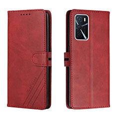 Funda de Cuero Cartera con Soporte Carcasa H02X para Oppo A53s 5G Rojo