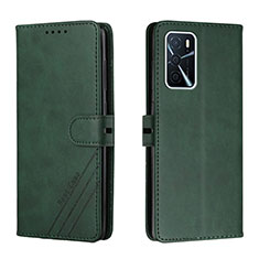 Funda de Cuero Cartera con Soporte Carcasa H02X para Oppo A53s 5G Verde