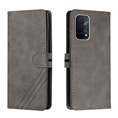 Funda de Cuero Cartera con Soporte Carcasa H02X para Oppo A54 5G Gris