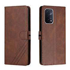 Funda de Cuero Cartera con Soporte Carcasa H02X para Oppo A74 5G Marron