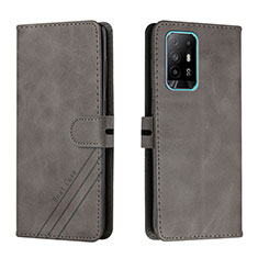 Funda de Cuero Cartera con Soporte Carcasa H02X para Oppo A94 5G Gris