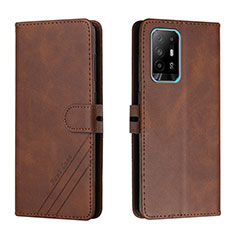 Funda de Cuero Cartera con Soporte Carcasa H02X para Oppo A94 5G Marron