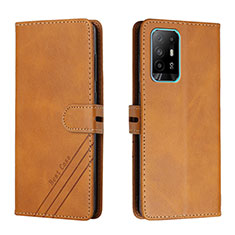 Funda de Cuero Cartera con Soporte Carcasa H02X para Oppo A95 5G Marron Claro