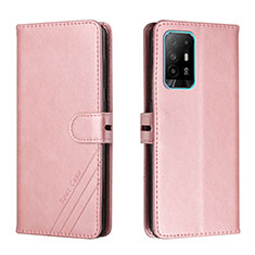 Funda de Cuero Cartera con Soporte Carcasa H02X para Oppo A95 5G Oro Rosa