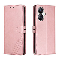 Funda de Cuero Cartera con Soporte Carcasa H02X para Realme 10 Pro+ Plus 5G Oro Rosa