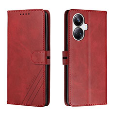 Funda de Cuero Cartera con Soporte Carcasa H02X para Realme 10 Pro+ Plus 5G Rojo