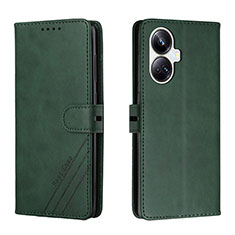 Funda de Cuero Cartera con Soporte Carcasa H02X para Realme 10 Pro+ Plus 5G Verde