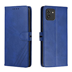 Funda de Cuero Cartera con Soporte Carcasa H02X para Samsung Galaxy A03 Azul