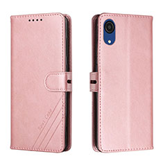 Funda de Cuero Cartera con Soporte Carcasa H02X para Samsung Galaxy A03 Core Oro Rosa