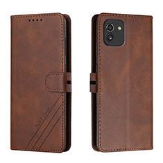 Funda de Cuero Cartera con Soporte Carcasa H02X para Samsung Galaxy A03 Marron