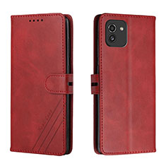 Funda de Cuero Cartera con Soporte Carcasa H02X para Samsung Galaxy A03 Rojo