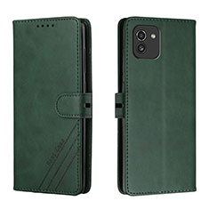 Funda de Cuero Cartera con Soporte Carcasa H02X para Samsung Galaxy A03 Verde