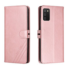 Funda de Cuero Cartera con Soporte Carcasa H02X para Samsung Galaxy A03s Oro Rosa