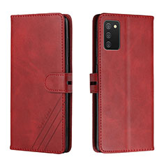 Funda de Cuero Cartera con Soporte Carcasa H02X para Samsung Galaxy F02S SM-E025F Rojo