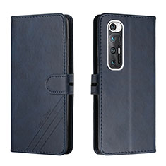 Funda de Cuero Cartera con Soporte Carcasa H02X para Xiaomi Mi 10S 5G Azul