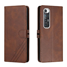 Funda de Cuero Cartera con Soporte Carcasa H02X para Xiaomi Mi 10S 5G Marron