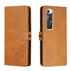 Funda de Cuero Cartera con Soporte Carcasa H02X para Xiaomi Mi 10S 5G Marron Claro