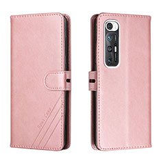 Funda de Cuero Cartera con Soporte Carcasa H02X para Xiaomi Mi 10S 5G Oro Rosa