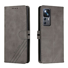 Funda de Cuero Cartera con Soporte Carcasa H02X para Xiaomi Mi 12T Pro 5G Gris