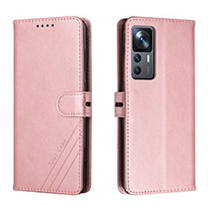 Funda de Cuero Cartera con Soporte Carcasa H02X para Xiaomi Mi 12T Pro 5G Oro Rosa