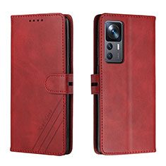 Funda de Cuero Cartera con Soporte Carcasa H02X para Xiaomi Mi 12T Pro 5G Rojo