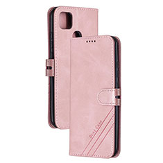 Funda de Cuero Cartera con Soporte Carcasa H02X para Xiaomi POCO C3 Oro Rosa