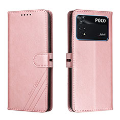 Funda de Cuero Cartera con Soporte Carcasa H02X para Xiaomi Poco M4 Pro 4G Oro Rosa