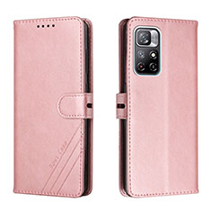 Funda de Cuero Cartera con Soporte Carcasa H02X para Xiaomi Poco M4 Pro 5G Oro Rosa