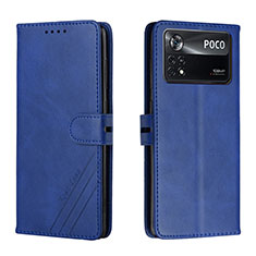 Funda de Cuero Cartera con Soporte Carcasa H02X para Xiaomi Poco X4 Pro 5G Azul