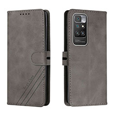 Funda de Cuero Cartera con Soporte Carcasa H02X para Xiaomi Redmi 10 (2022) Gris