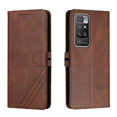 Funda de Cuero Cartera con Soporte Carcasa H02X para Xiaomi Redmi 10 (2022) Marron