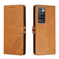 Funda de Cuero Cartera con Soporte Carcasa H02X para Xiaomi Redmi 10 (2022) Marron Claro