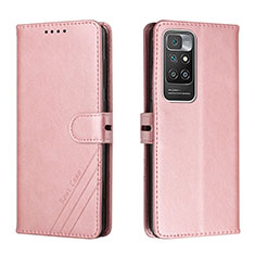 Funda de Cuero Cartera con Soporte Carcasa H02X para Xiaomi Redmi 10 (2022) Oro Rosa