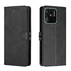 Funda de Cuero Cartera con Soporte Carcasa H02X para Xiaomi Redmi 10 India Negro