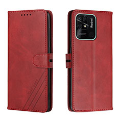 Funda de Cuero Cartera con Soporte Carcasa H02X para Xiaomi Redmi 10 India Rojo