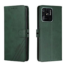 Funda de Cuero Cartera con Soporte Carcasa H02X para Xiaomi Redmi 10 India Verde