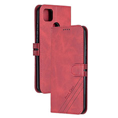 Funda de Cuero Cartera con Soporte Carcasa H02X para Xiaomi Redmi 9 Activ Rojo