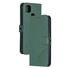 Funda de Cuero Cartera con Soporte Carcasa H02X para Xiaomi Redmi 9 Activ Verde