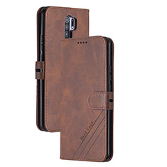 Funda de Cuero Cartera con Soporte Carcasa H02X para Xiaomi Redmi 9 Marron