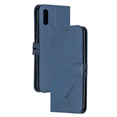 Funda de Cuero Cartera con Soporte Carcasa H02X para Xiaomi Redmi 9i Azul