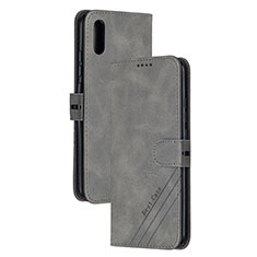 Funda de Cuero Cartera con Soporte Carcasa H02X para Xiaomi Redmi 9i Gris