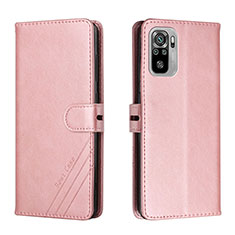 Funda de Cuero Cartera con Soporte Carcasa H02X para Xiaomi Redmi Note 10 4G Oro Rosa