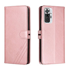 Funda de Cuero Cartera con Soporte Carcasa H02X para Xiaomi Redmi Note 10 Pro 4G Oro Rosa