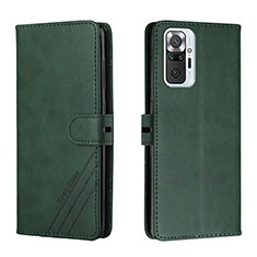 Funda de Cuero Cartera con Soporte Carcasa H02X para Xiaomi Redmi Note 10 Pro 4G Verde