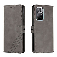 Funda de Cuero Cartera con Soporte Carcasa H02X para Xiaomi Redmi Note 11S 5G Gris